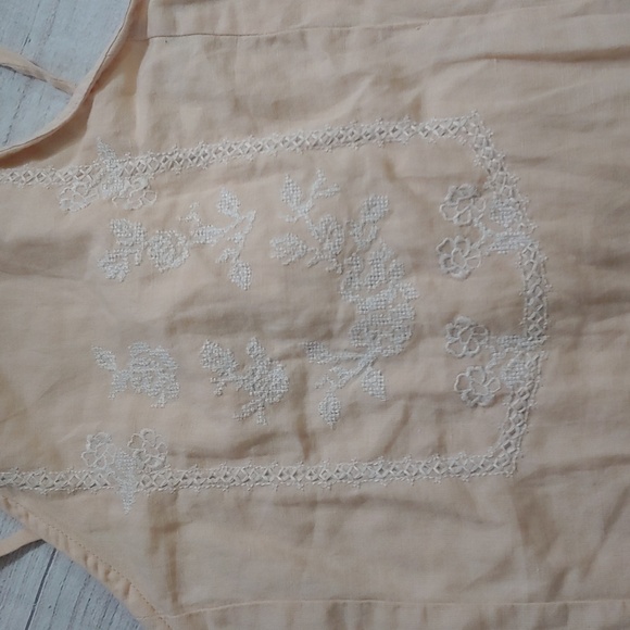 Zara Peach Cotton Linen Midi Dress - Picture 3 of 8